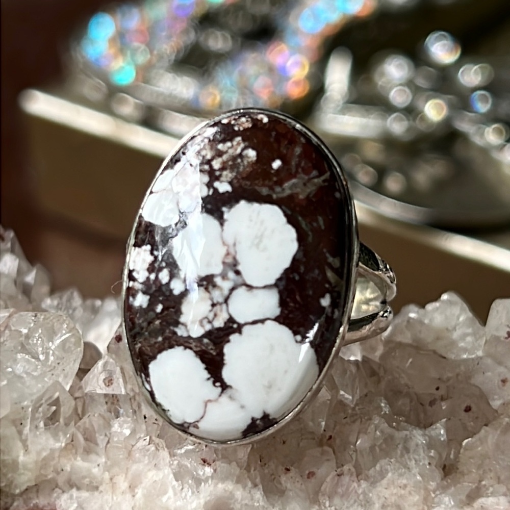 WILD HORSE JASPER 925 STERLING SILVER RING, SIZE 7.5